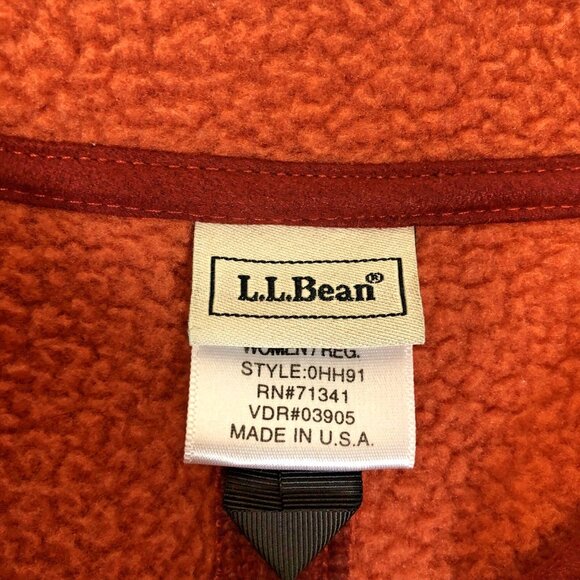 LL Bean Womens Red Cardigan Style Sherpa Fleece Button Front Jacket Small 0HH91 - Picture 3 of 7